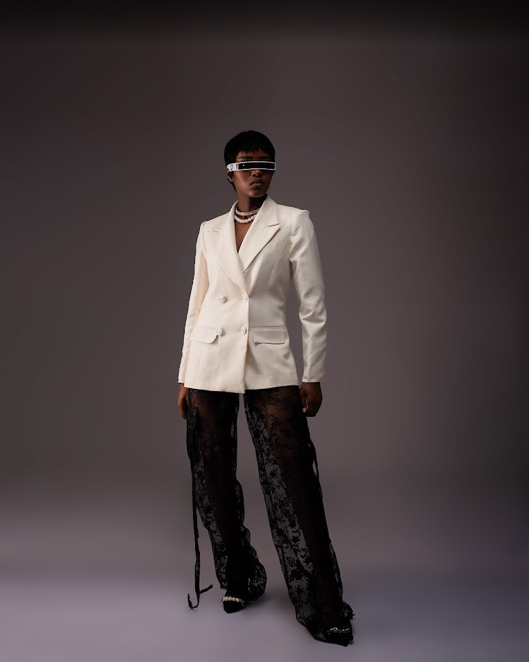 Modern Tailored Blazer and Lace Trouser Set