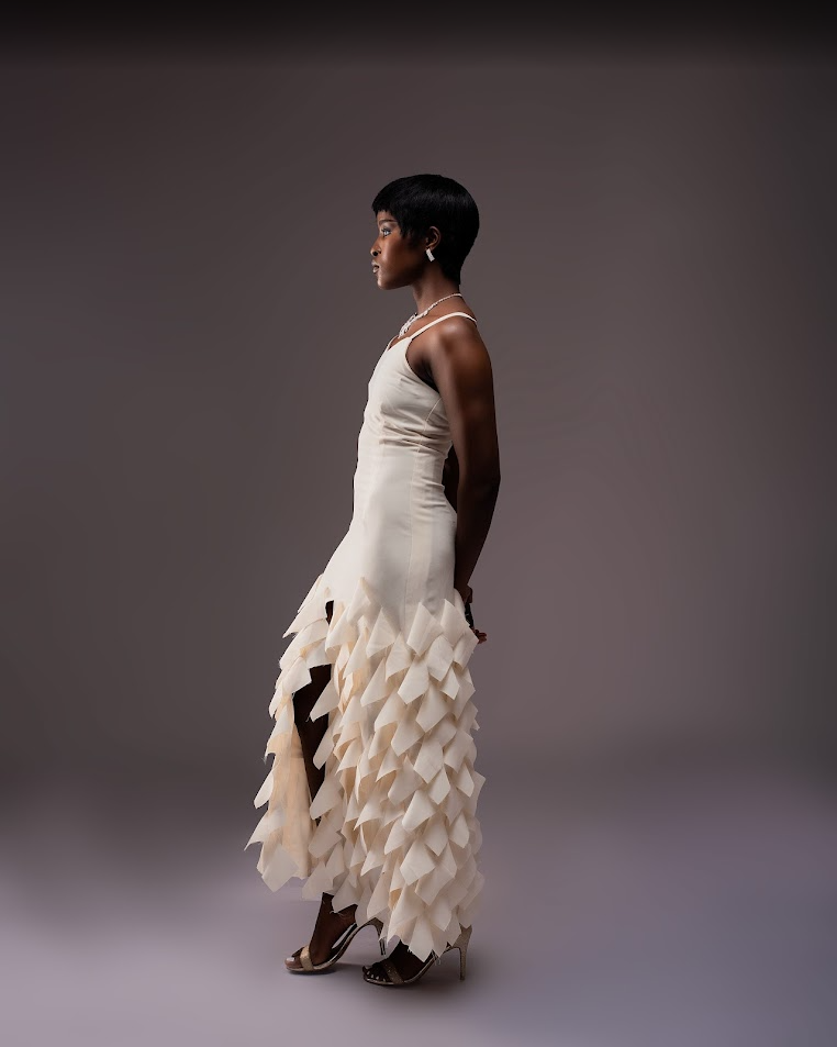 Elegant Gathered White Maxi Dress