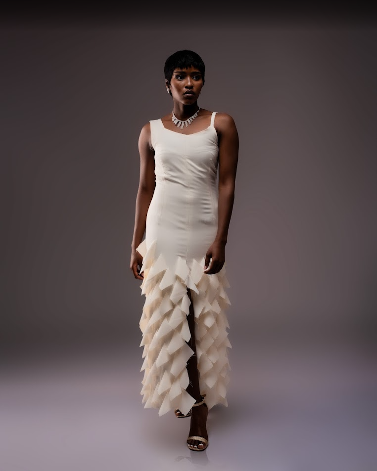 Elegant Gathered White Maxi Dress