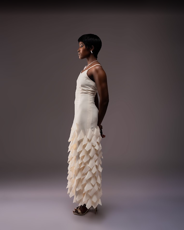 Elegant Gathered White Maxi Dress