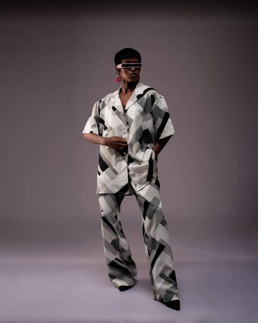 Pattern print two pieces set