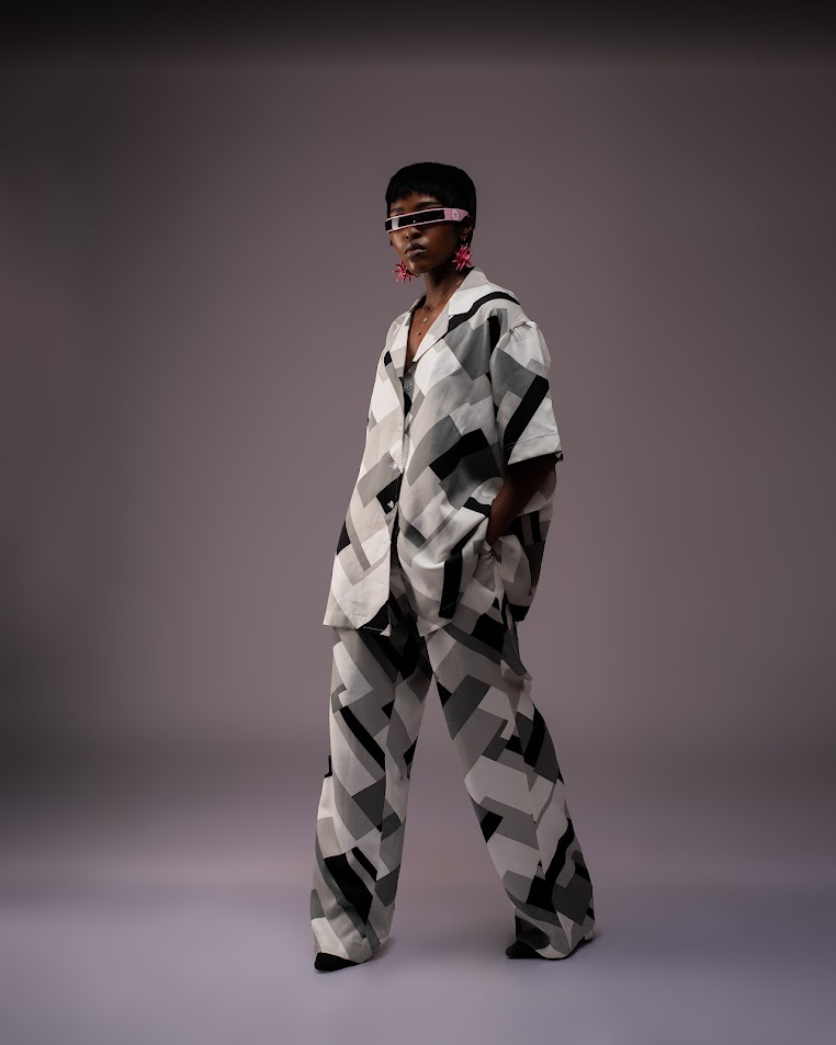 Pattern print two pieces set